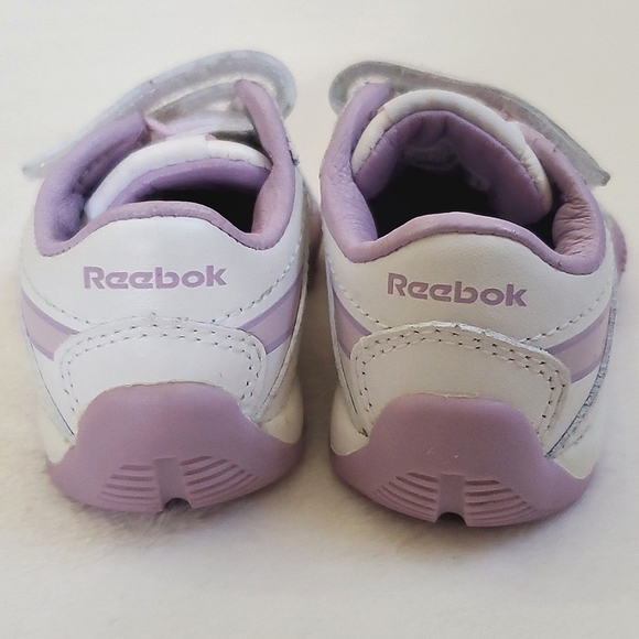Reebok Classic White & Lavender Baby Girl Size 2 Leather Upper Shoes Sneakers - Picture 4 of 11